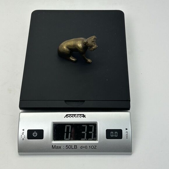Vintage Solid Brass Sitting Bulldog Figurine 1 5/8” Tall 2 1/4” Long - Picture 11 of 11